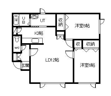 イルマーレ(2LDK/1階)の間取り写真
