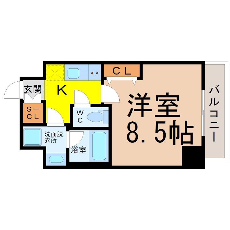 レジデンシア泉I(1K/5階)の間取り写真