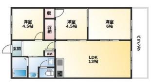 グランレナジア姫路(3LDK/3階)の間取り写真