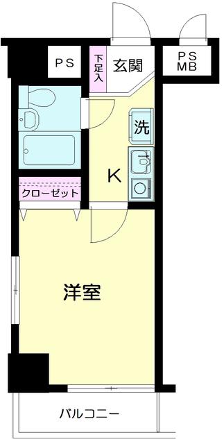 日神パレステージ相模原第2(1K/7階)の間取り写真