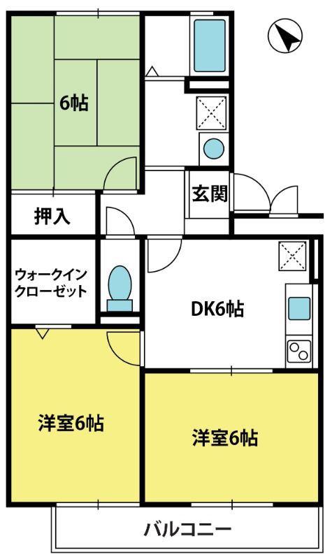 パルテール(3DK/3階)の間取り写真