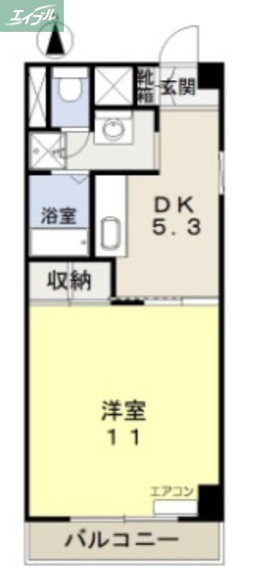 平井マンション奥田(1DK/5階)の間取り写真