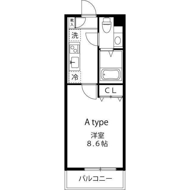 LOCS SHINYURIGAOKA(1K/4階)の間取り写真