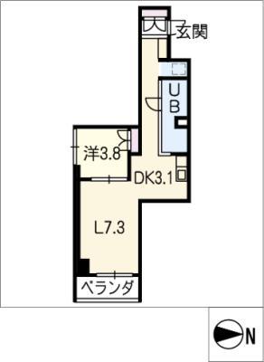 KAGAYAKI SQUARE(1LDK/4階)の間取り写真