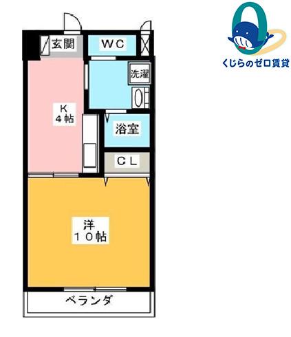 ファミーユ檀(1K/2階)の間取り写真