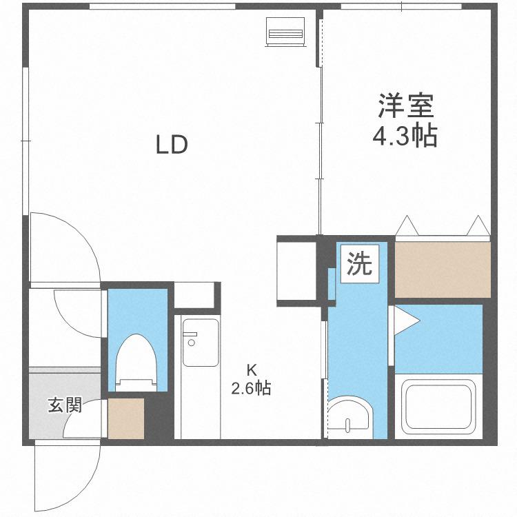 ECLATANTE(1LDK/3階)の間取り写真