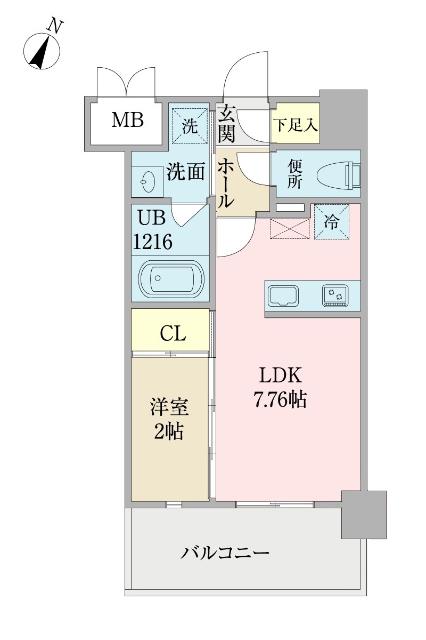 プロシード日赤通(1LDK/5階)の間取り写真