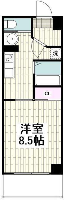 アルテール湘南(1K/9階)の間取り写真
