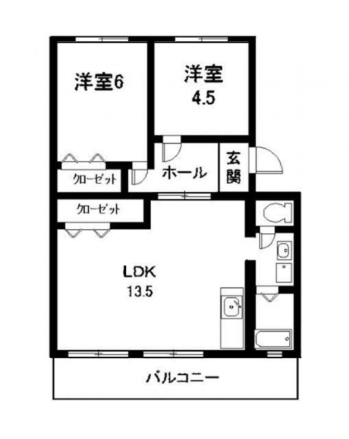 メゾン・ホワイトハウス(2LDK/1階)の間取り写真