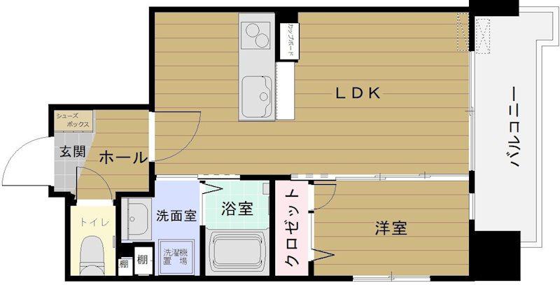 リバティR TENJIN II(1LDK/6階)の間取り写真