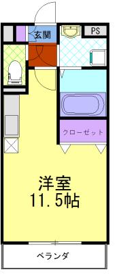 モア クレドール(ワンルーム/3階)の間取り写真
