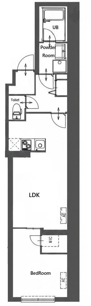 CREATIF東日暮里(1LDK/1階)の間取り写真