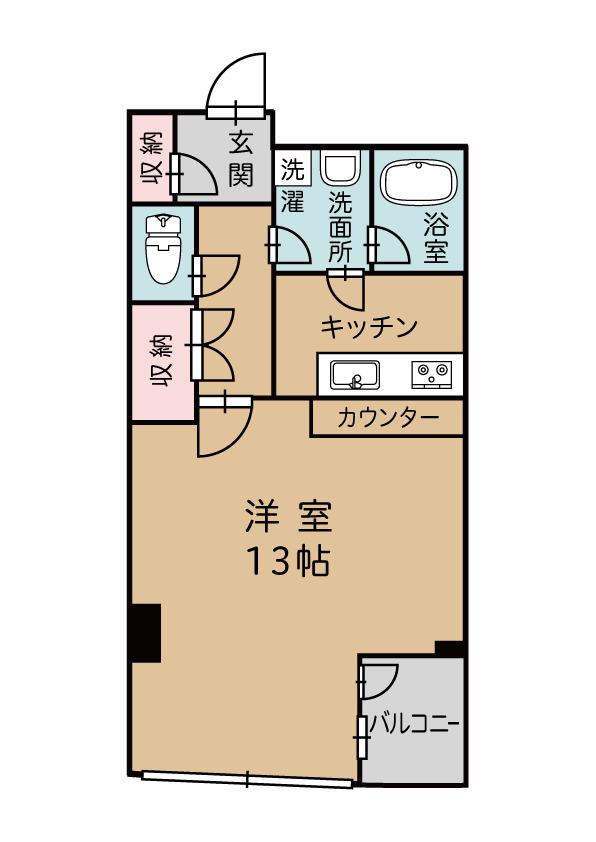 ユー堀川ビル(1K/3階)の間取り写真