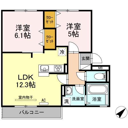 ブリッサ(2LDK/2階)の間取り写真