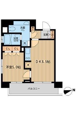 ラクラス田町(1LDK/3階)の間取り写真