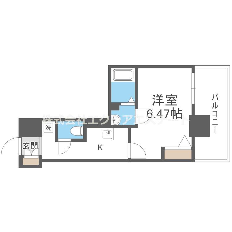 LUXENA住之江公園(1K/5階)の間取り写真