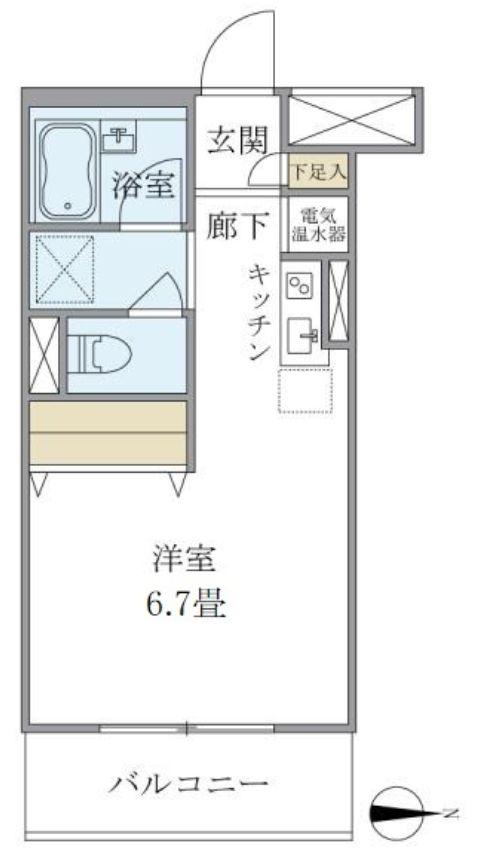 メゾンベール南麻布(ワンルーム/4階)の間取り写真