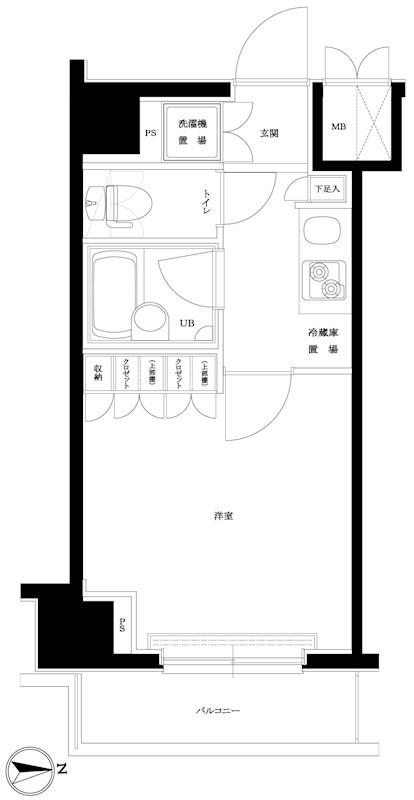 ルーブル川崎伍番館(1K/2階)の間取り写真