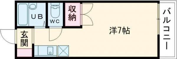 プチシャトー王塚(ワンルーム/2階)の間取り写真