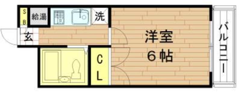 ノースII(1K/1階)の間取り写真
