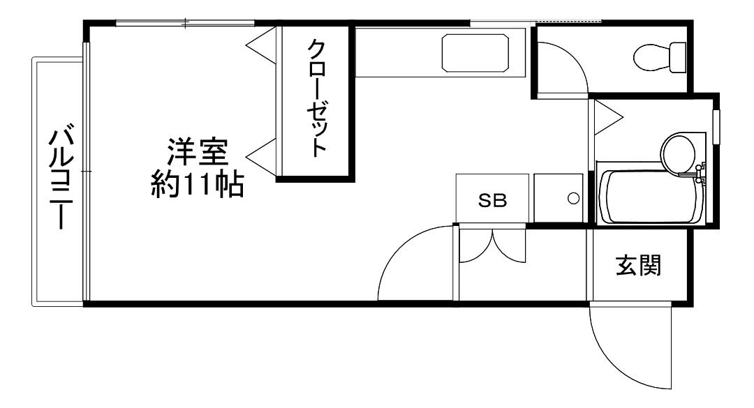 第一天野ハイツ(ワンルーム/3階)の間取り写真