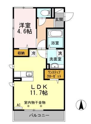 ファイン フレッサ(1LDK/2階)の間取り写真