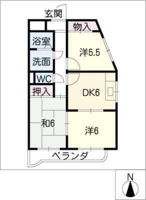 グランドール徳川(3DK/11階)の間取り写真