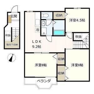 リバーハイツスワ(3LDK/2階)の間取り写真
