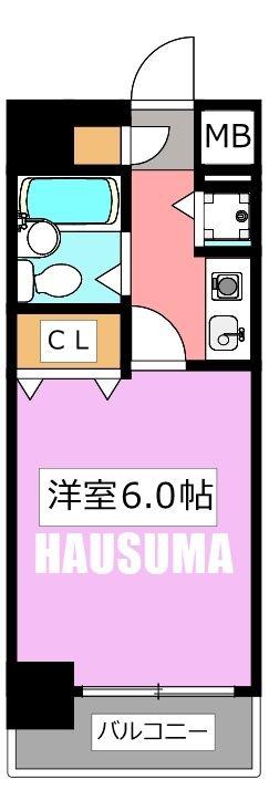 アドリーム千駄木(1K/6階)の間取り写真