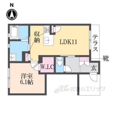 グレート ハピネス(1LDK/1階)の間取り写真