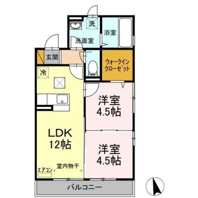 サンガーデン(2LDK/1階)の間取り写真