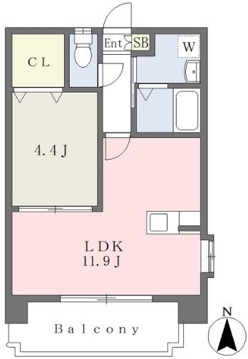 ステージア本荘(1LDK/8階)の間取り写真