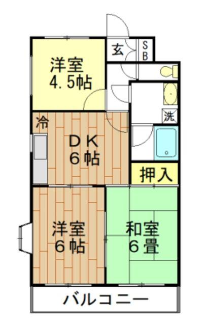 セレノ相模原(3DK/2階)の間取り写真