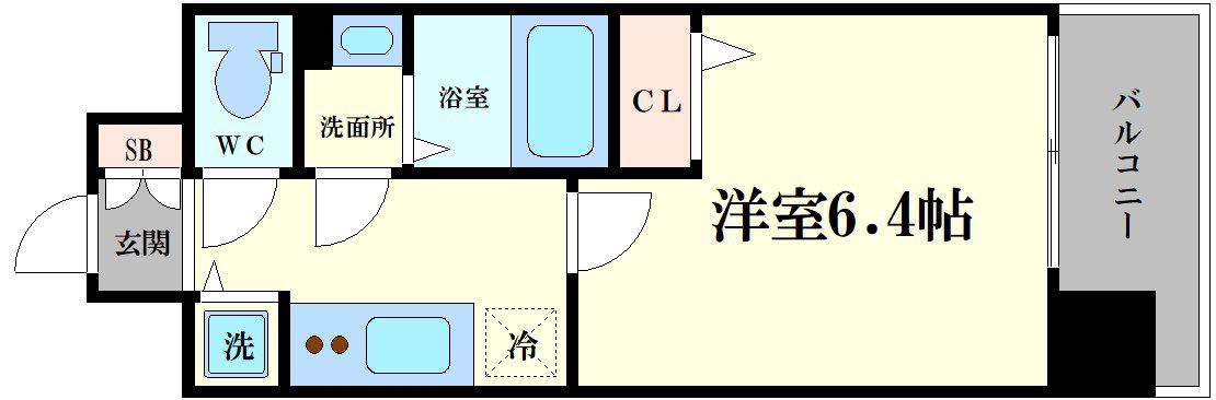 エスリード大阪STATION(1K/4階)の間取り写真