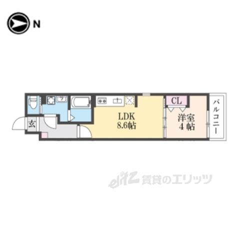 KRMRESIDENNCENAGAOKA(1LDK/3階)の間取り写真