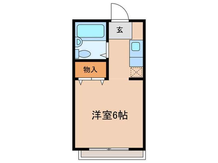 HNコーポ(ワンルーム/2階)の間取り写真