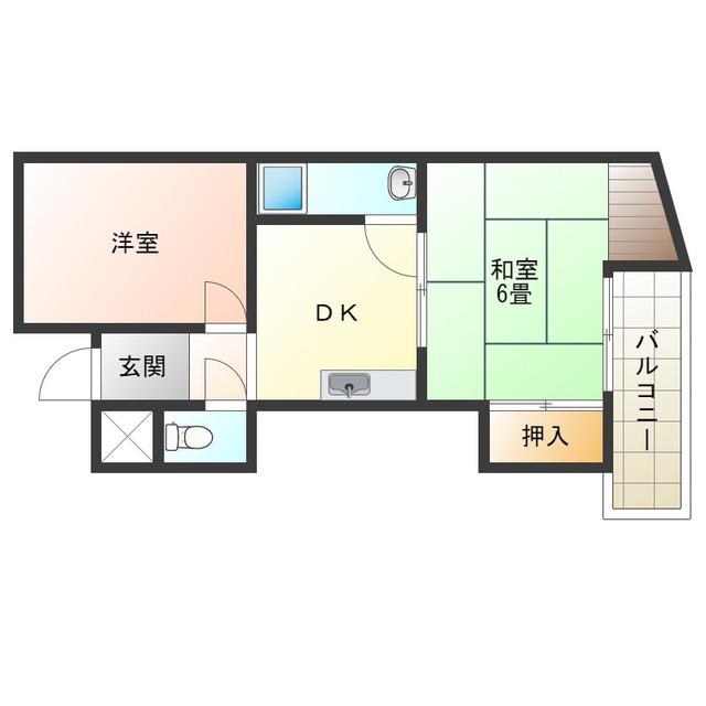 サンロードマンション(2DK/8階)の間取り写真