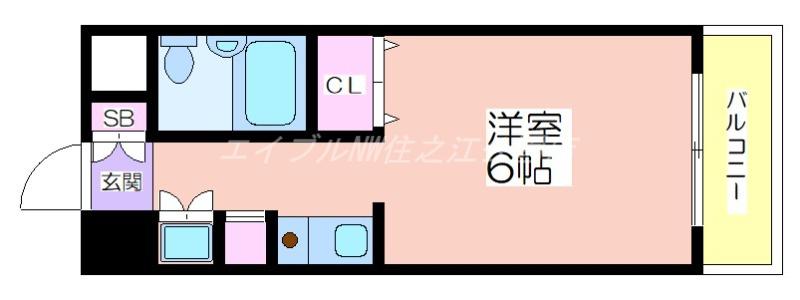 ロマネスク 天神ノ森(ワンルーム/2階)の間取り写真