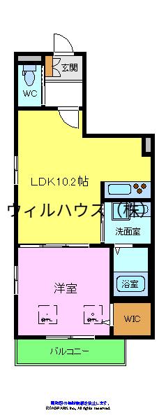 メゾンドグロワール(1LDK/2階)の間取り写真