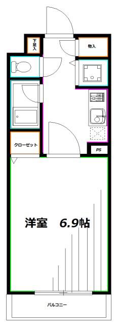 エスコート西荻窪(1K/3階)の間取り写真