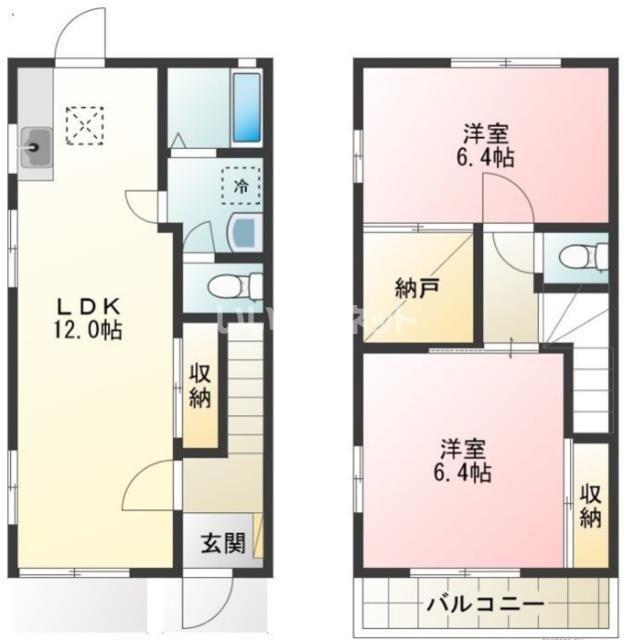 ラ・メゾン(2LDK/1階)の間取り写真