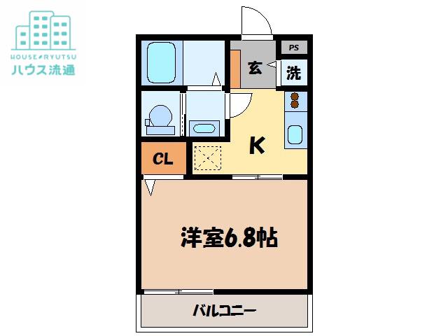ヒルズ HARADA(1K/2階)の間取り写真