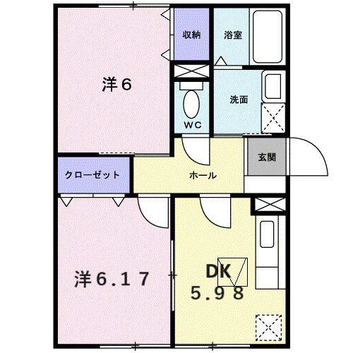 パルティーレ(2DK/1階)の間取り写真