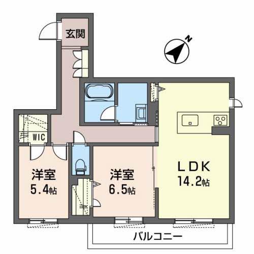 シャーメゾン クラシオ(2LDK/2階)の間取り写真