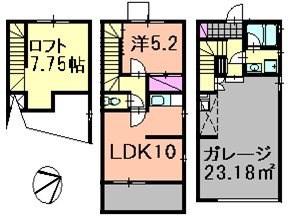 GARAGE LABO(1LDK/2階)の間取り写真