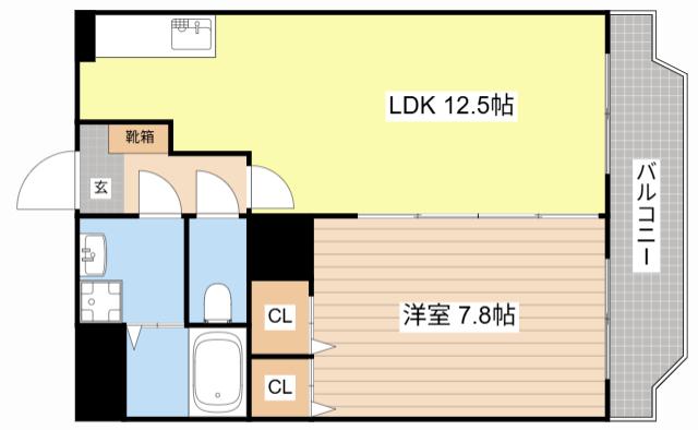 ブレイン新旭(1LDK/3階)の間取り写真