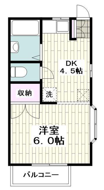 メゾン茜(1DK/1階)の間取り写真