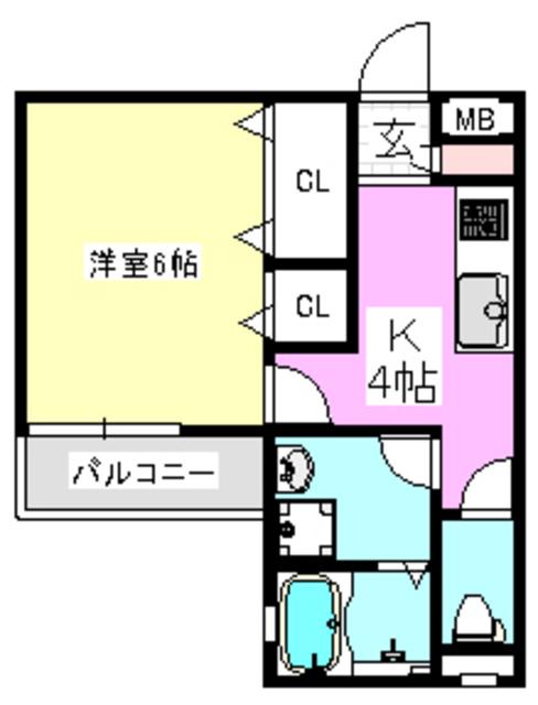 KTIレジデンス茨木(1K/3階)の間取り写真