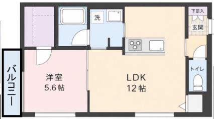 セルノア(1LDK/1階)の間取り写真