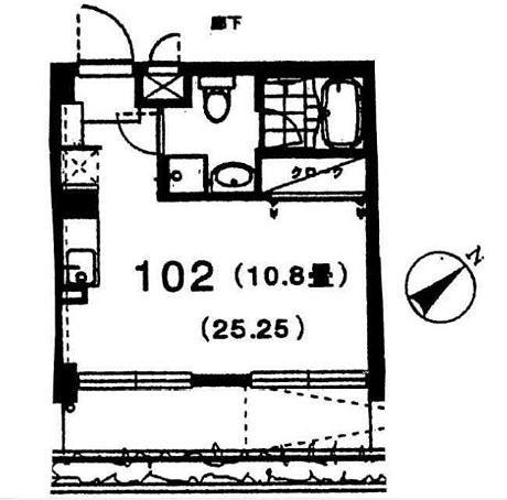 コリーヌ平町四番館(ワンルーム/1階)の間取り写真